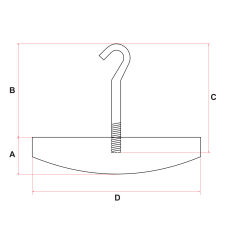 Deflektor betonowy z hakiem do pieca z podajnkiem  50-75 kW haczyk-14 - 3