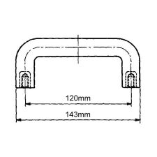 Handle grip for door cover tank flap plastic embossed plus caps - 5