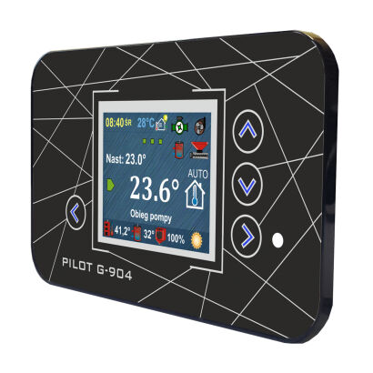 Room panel thermostat controller PILOT G 904 color display - black housing