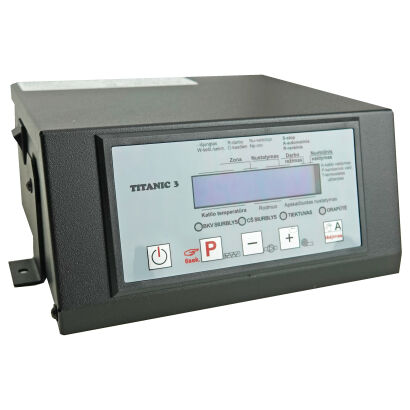 Temperature regulator, controller for boiler furnace with feeder TITANIC 1S silver Lithuanian version